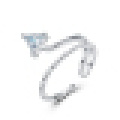 Женская стерлингового серебра 925 треугольник открытие кольцо